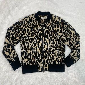 Diane Von Furstenberg Women’s Size M Medium Leopard Print Full Zip Jacket Luxury